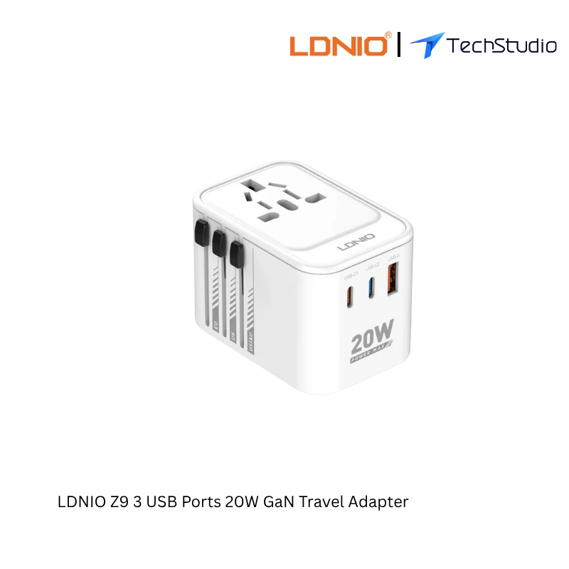 LDNIO Z9 3 USB Ports 20W GaN Travel Adapter