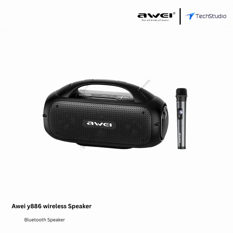 Awei Y886 60W Powerful Portable Bluetooth Speaker With Mic - 12000mAh